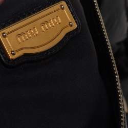 Miu Miu Black Vitello Lux Leather Bow Satchel