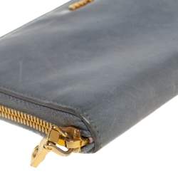 Miu Miu Grey Leather Zip Around Wallet