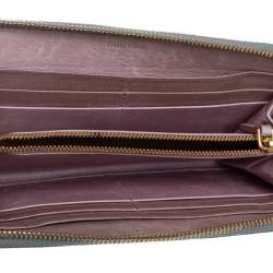 Miu Miu Grey Leather Zip Around Wallet
