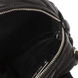 Miu Miu Black Matelassé Leather Mini Backpack