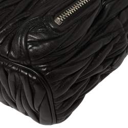 Miu Miu Black Matelassé Leather Mini Backpack