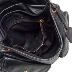 مملوكة مسبقًا Miu Miu Black Matelassé Lux Leather Coffer Hobo