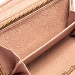 Miu Miu Pink Madras Leather Compact Wallet