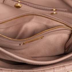 Pre Owned Miu Miu Pink Matelassé Leather Flap Crossbody Bag