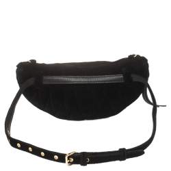 Miu Miu Black Matelassé Velvet Belt Bag