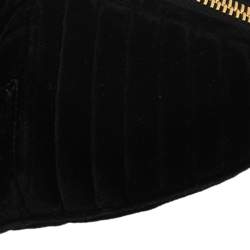 Miu Miu Black Matelassé Velvet Belt Bag