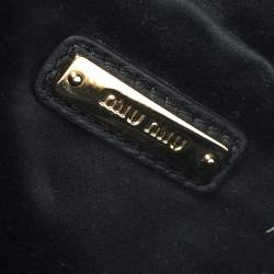Miu Miu Black Matelassé Velvet Belt Bag