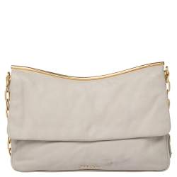 Miu Miu Grey Leather Frame Chain Shoulder Bag