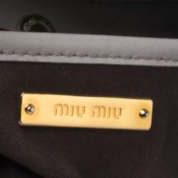 Miu Miu Grey Leather Frame Chain Shoulder Bag