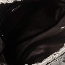 Pre Owned Miu Miu Grey Glaze Leather Gathered Tote