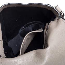 Pre Owned Miu Miu Argilla Grey Leather Madras Crossbody Bag 