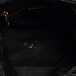 Pre Owned Miu Miu Black Matelassé Leather Drawstring Bucket Bag