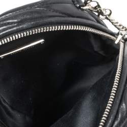Miu Miu Black Matelassé Leather Micro Backpack