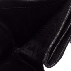 Pre Owned Miu Miu Black Leather Madras Compact Wallet