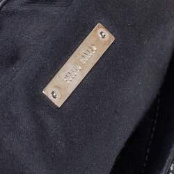 Pre Owned Miu Miu Black Matelassé Leather Crystal Embellished Shoulder Bag