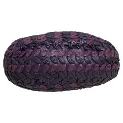 Pre Owned Miu Miu Purple/Dark Plum Woven Leather Push Lock Flap Hobo