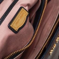 Pre Owned Miu Miu Dark Brown/Black Leather Caribou Satchel