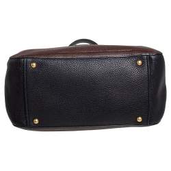 Pre Owned Miu Miu Dark Brown/Black Leather Caribou Satchel