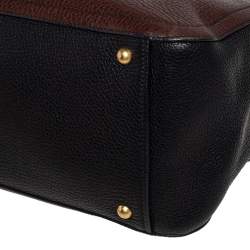 Pre Owned Miu Miu Dark Brown/Black Leather Caribou Satchel