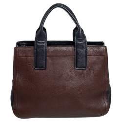 Pre Owned Miu Miu Dark Brown/Black Leather Caribou Satchel