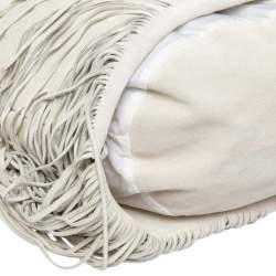 Miu Miu Light Beige Suede Fringe Hobo
