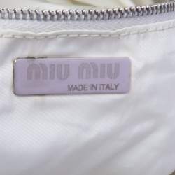 Miu Miu Light Beige Suede Fringe Hobo