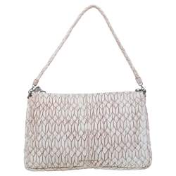 Pre Owned حقيبة كتف ميو ميو جلد ماتيلاس بيج بزخارف كريستال