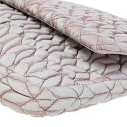 Pre Owned حقيبة كتف ميو ميو جلد ماتيلاس بيج بزخارف كريستال