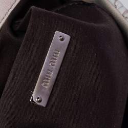 Pre Owned حقيبة كتف ميو ميو جلد ماتيلاس بيج بزخارف كريستال