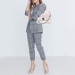 Pre Owned حقيبة كتف ميو ميو جلد ماتيلاس بيج بزخارف كريستال