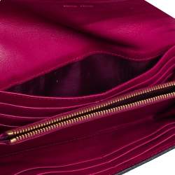 Miu Miu Black Patent Leather Bow Continental Wallet