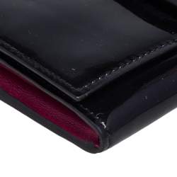 Miu Miu Black Patent Leather Bow Continental Wallet