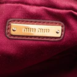 Pre Owned Miu Miu Dark Red Matelassé Leather Crossbody Bag