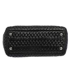 Pre Owned Miu Miu Black Matelasse Nappa Leather Crystal Tote