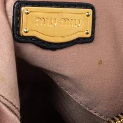 Pre Owned Miu Miu Grey/Black Leather Tote