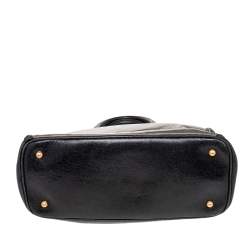 Pre Owned Miu Miu Grey/Black Leather Tote