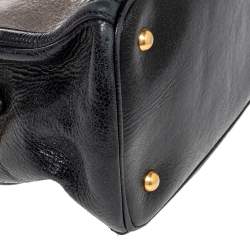 Pre Owned Miu Miu Grey/Black Leather Tote