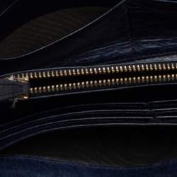 مملوكة مسبقًا Miu Miu Navy Blue Leather Flap Continental Wallet