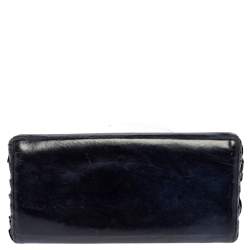 مملوكة مسبقًا Miu Miu Navy Blue Leather Flap Continental Wallet
