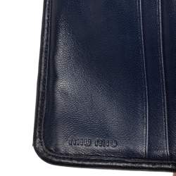 Miu Miu Navy Blue Matelassé Leather Clasp Lock Continental Wallet