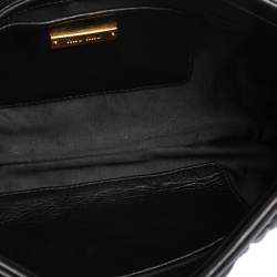 Pre Owned Miu Miu Black Matelassé Leather Frame Clutch Bag