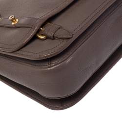 Miu Miu Grey Leather East West Pattina Cervo Messenger Bag