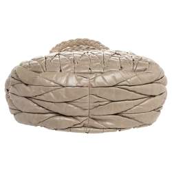 Miu Miu Beige Matelassé Leather Aperto Tote