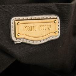 Miu Miu Beige Matelassé Leather Aperto Tote