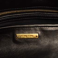 Pre Owned Miu Miu Black Metalasse Leather Zipper Flap Shoulder Bag