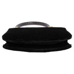 مملوكة مسبقًا Miu Miu Black Velvet Frame Clutch Top Handle Bag