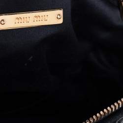 Pre Owned Miu Miu Black Matelassé Leather Small Convertible Satchel