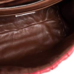 مملو كة مسبقًا حقيبة ميو ميو جلد ماتيلاس بني/أحمر مرجاني بيد علوية