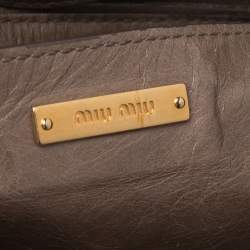 Miu Miu Beige Vitello Shine Leather Tote