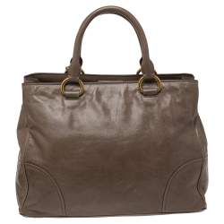 Miu Miu Beige Vitello Shine Leather Tote